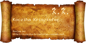 Kocziha Krisztofer névjegykártya