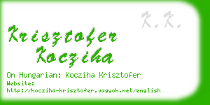 krisztofer kocziha business card